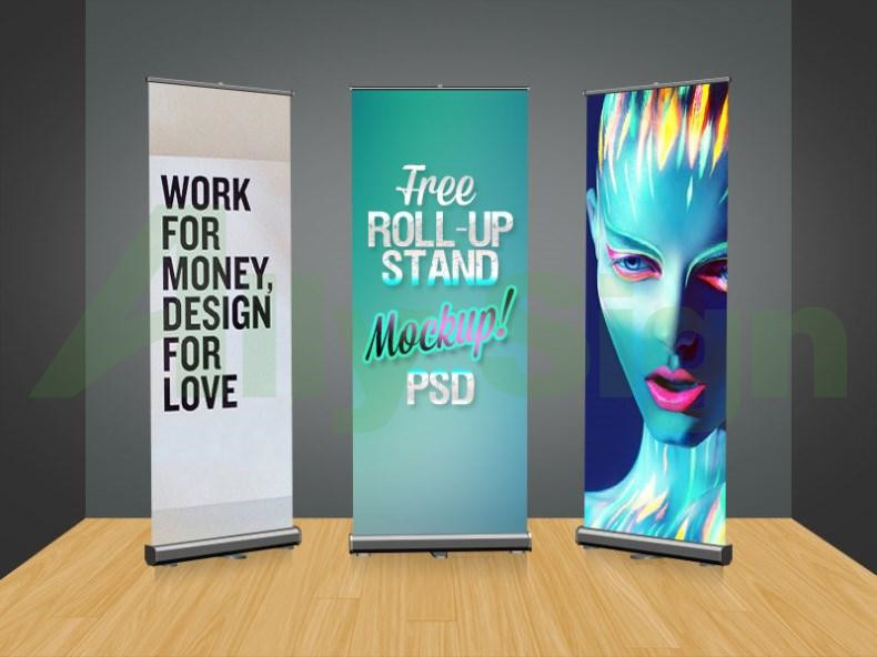 Casting Free Standing Banner Frame , Horizontal Banner Stands Retractable